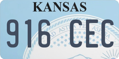 KS license plate 916CEC