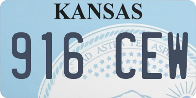 KS license plate 916CEW
