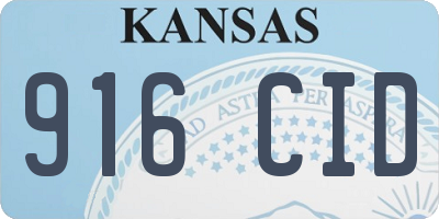 KS license plate 916CID