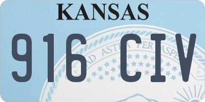 KS license plate 916CIV