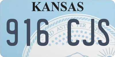 KS license plate 916CJS