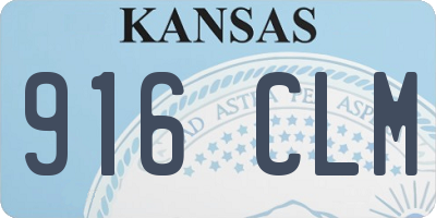 KS license plate 916CLM