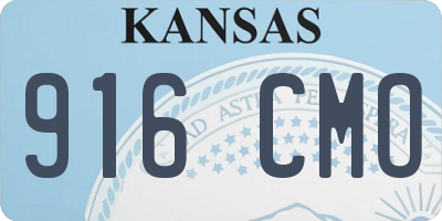 KS license plate 916CMO