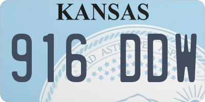 KS license plate 916DDW
