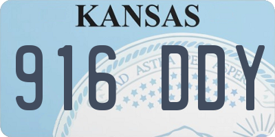 KS license plate 916DDY