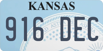 KS license plate 916DEC
