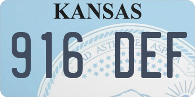 KS license plate 916DEF