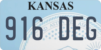 KS license plate 916DEG