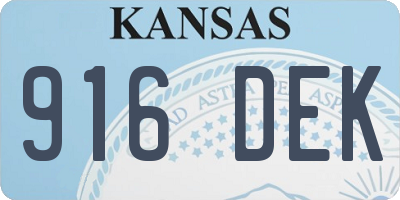 KS license plate 916DEK