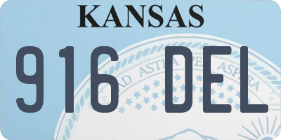 KS license plate 916DEL