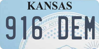 KS license plate 916DEM