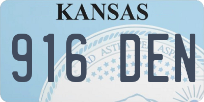 KS license plate 916DEN