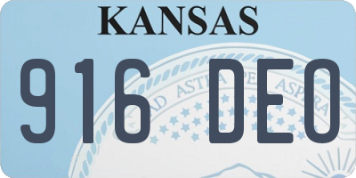 KS license plate 916DEO