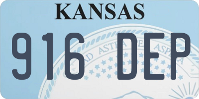 KS license plate 916DEP