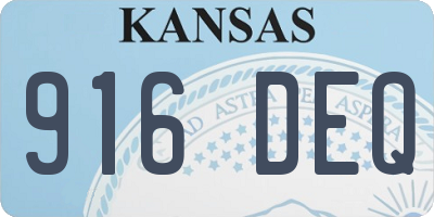 KS license plate 916DEQ