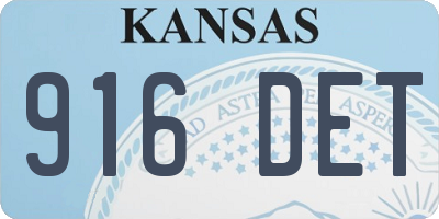 KS license plate 916DET