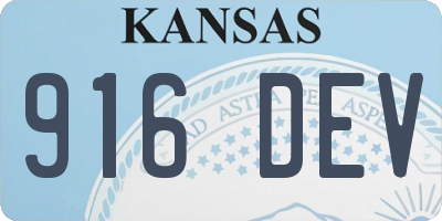 KS license plate 916DEV