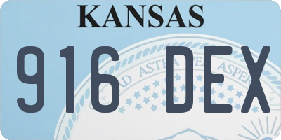 KS license plate 916DEX