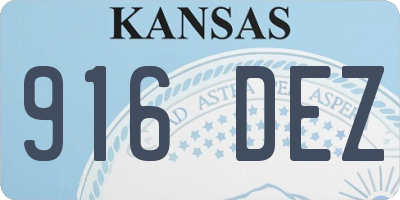 KS license plate 916DEZ