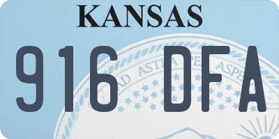 KS license plate 916DFA