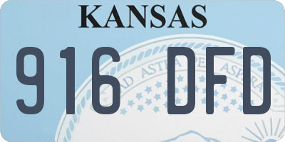 KS license plate 916DFD