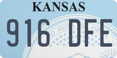 KS license plate 916DFE