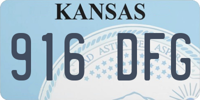 KS license plate 916DFG