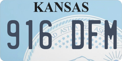 KS license plate 916DFM