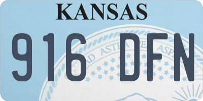 KS license plate 916DFN
