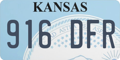 KS license plate 916DFR
