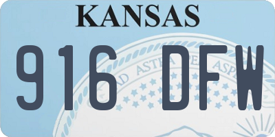 KS license plate 916DFW