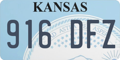 KS license plate 916DFZ