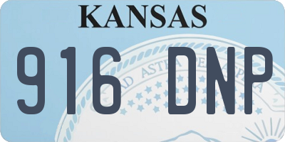 KS license plate 916DNP