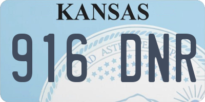 KS license plate 916DNR