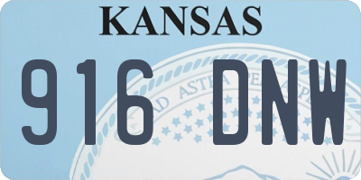KS license plate 916DNW