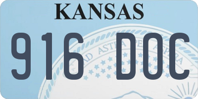 KS license plate 916DOC