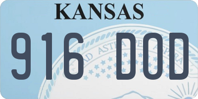 KS license plate 916DOD