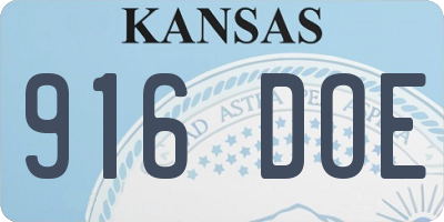 KS license plate 916DOE
