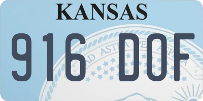 KS license plate 916DOF