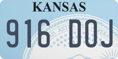 KS license plate 916DOJ