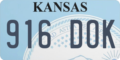 KS license plate 916DOK