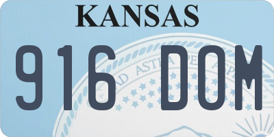 KS license plate 916DOM