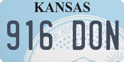 KS license plate 916DON