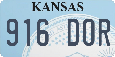 KS license plate 916DOR