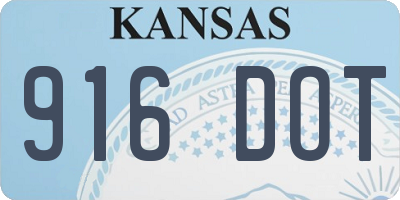 KS license plate 916DOT