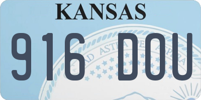 KS license plate 916DOU