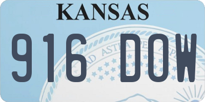 KS license plate 916DOW