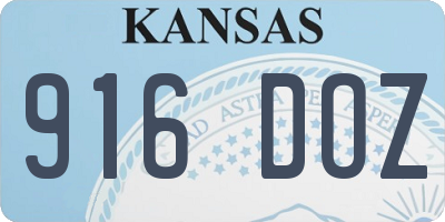 KS license plate 916DOZ