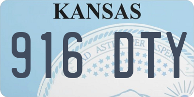 KS license plate 916DTY