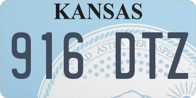 KS license plate 916DTZ